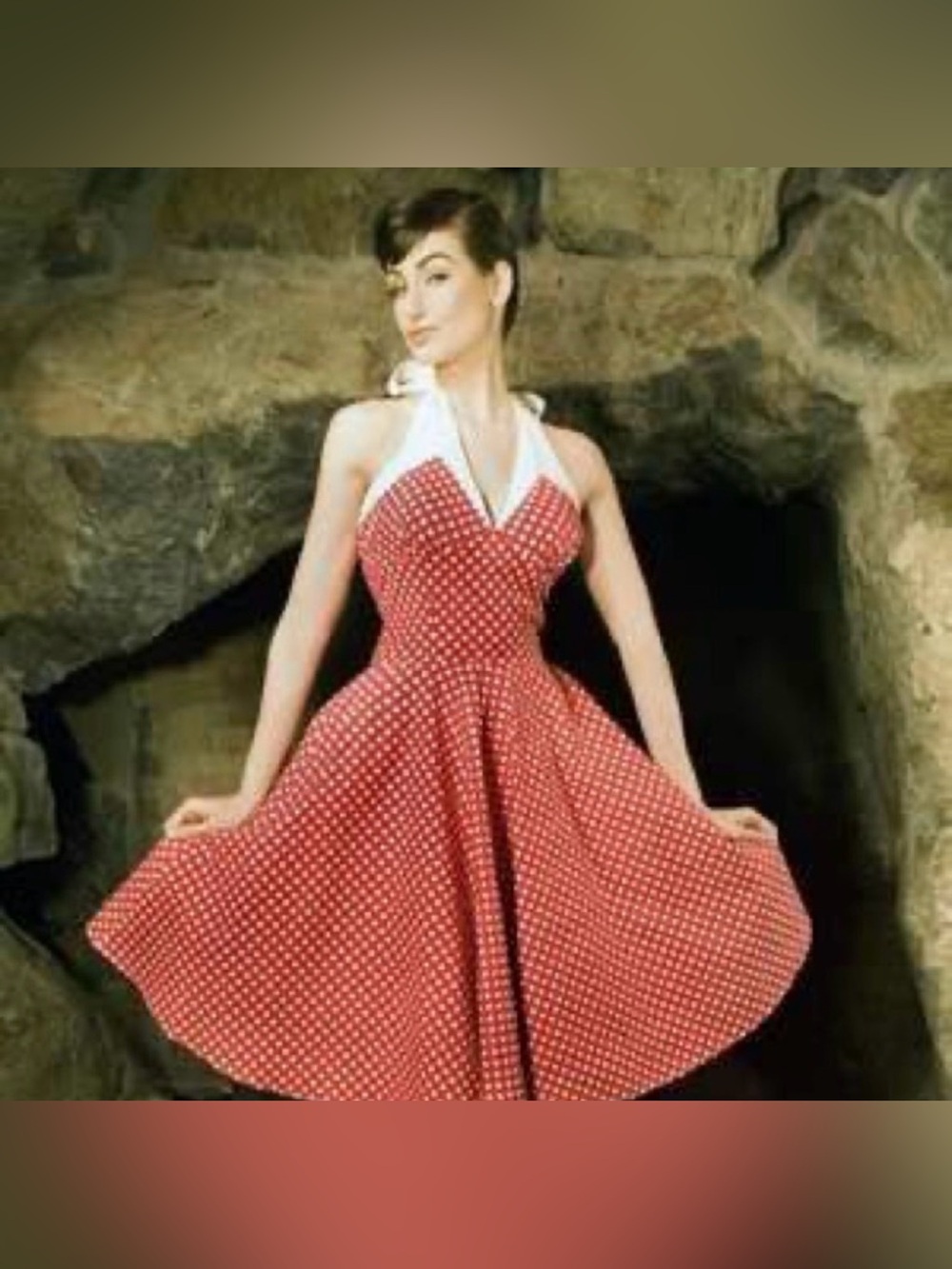 Pinup Couture Rita Polka Dot Halter Dress
